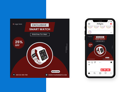 Exclusive Smart Watch Social Media Post Design