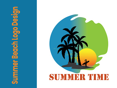 Summer Beach Logo Design beach logo best best design creative logo design exclusive graphic design illustration logo logo design sea beach logo summer logo