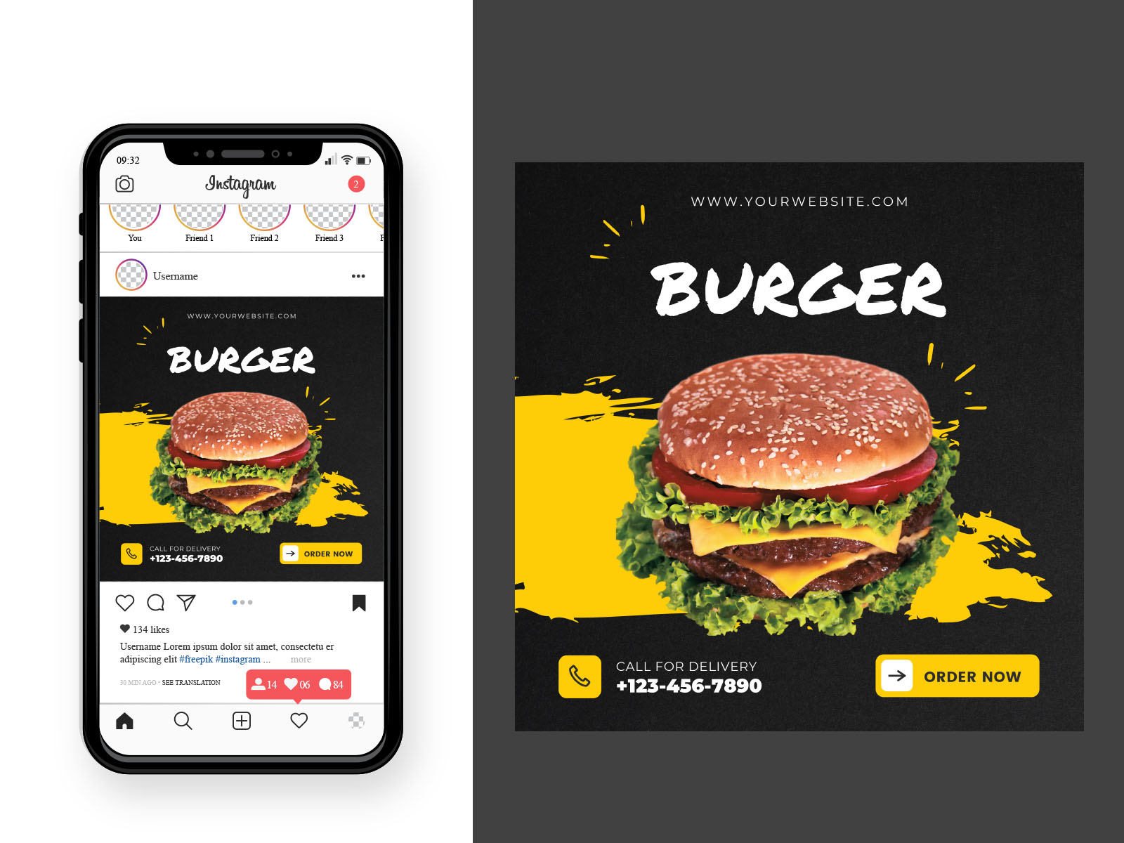 It's my new Burger Food Social Media Design by Tareq Hosen on Dribbble