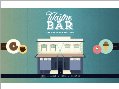 website for wayne bar. branding contact interactive website