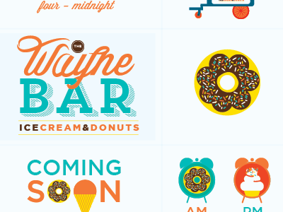 Ice Cream & Donuts branding donuts ice cream illustration logo