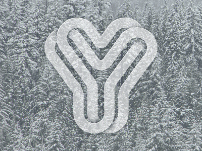 Y hello. dropcap forest logo monogram snow y