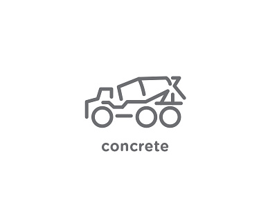 Concrete manufacture & supply concrete construction icon minimal mining monoline symbol