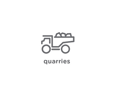 Quarries dump truck icon minimal mining monoline quarries symbol