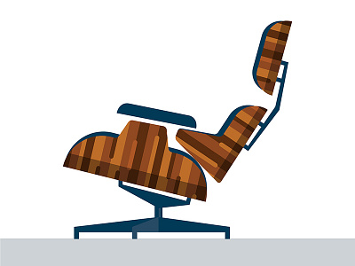 Eames lounge flat-packed eames flat illustration modernist