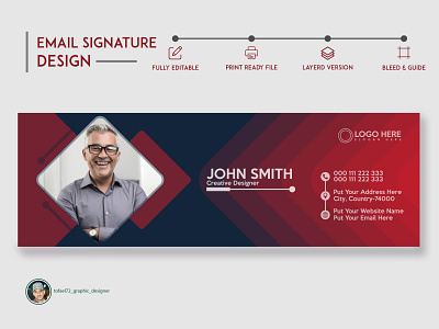 Corporate Modern Email Signature Design Template logo