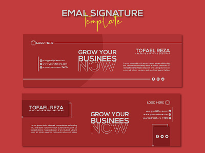 Email Signature Template Design. brand identity branding company concept design email signature graphic design illustration logo vector