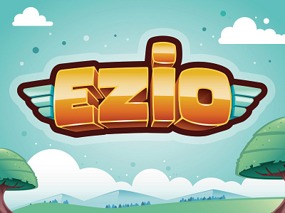 Birth Card for Ezio baby birth clouds design ezio illustration kid typography videogame