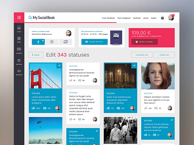 My Social Book Editor admin app book graphic design mobile responsive ui ux webdesign wireframe