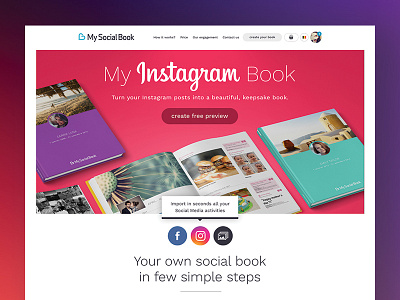 My Instagram Book app graphic design mobile responsive typography ui ux webdesign wireframe