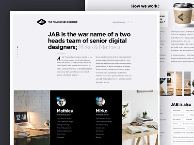 JAB Website belgium brussels design dribbble graphic design jab portfolio typography ui ux webdesign