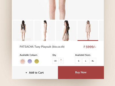 Shopping Page android app design cart clothes detail fashion ios product page responsive simple women