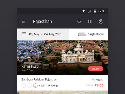 Concept Design for Hotel Booking android app beautiful booking calendar design filter hotel ios places ratings search