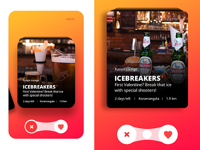 Valentine app card deals design event ios mobile app nightlife offer pub tinder valentine app