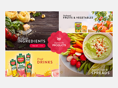 Home page design for a pitch - Del Monte. brand clean delmonte eat food fresh grid layout pitch ui ux website
