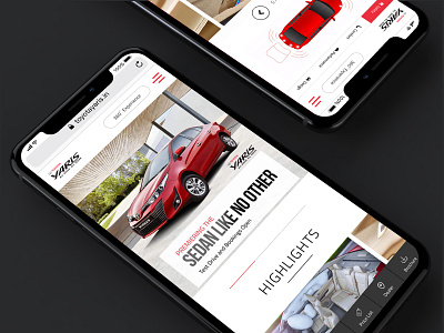 Iphone X Mockup Yaris app automobiles beautiful car clean design layout responsive simple ui website