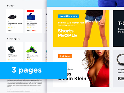 Fashion clothing e-commerce (3 pages) clothing dress e commerce fashion jeans shoes t shirt джинсы интернет магазин обувь одежда