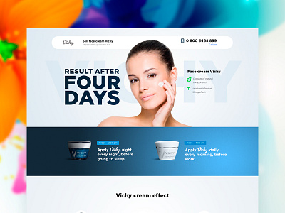 Face cream Vichy cream design e commerce landing ui ux vichy web design косметика крем для лица магазин