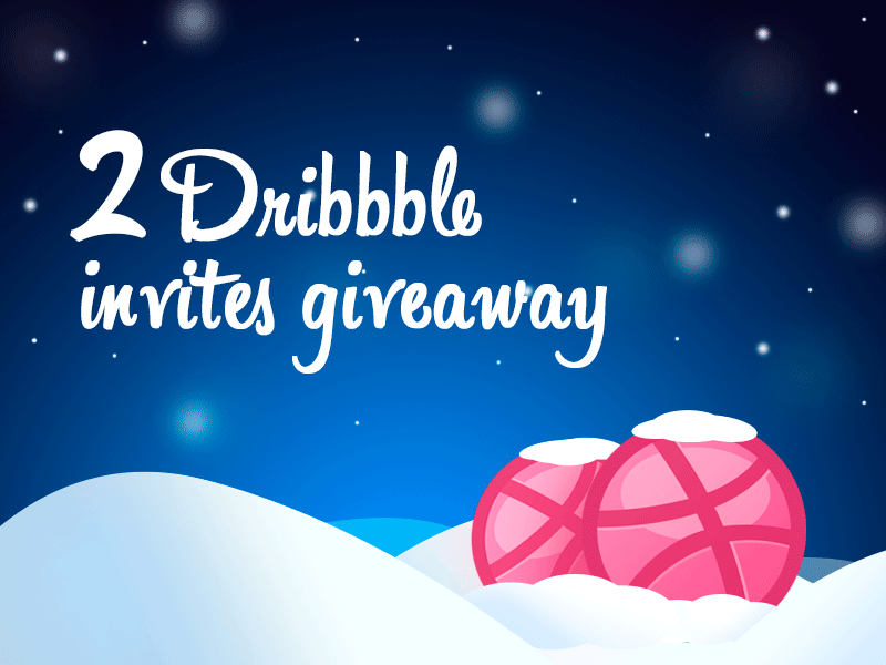 Two dribbble invites giveaway! animation dribbble free gif giveaway illustration invite invites snow vector