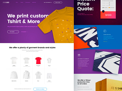 Custom T-shirt e-commerce (home page) clothing design dress e commerce fashion t shirt typography ui ux web design