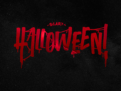 Scary Halloween ! blood halloween lettering