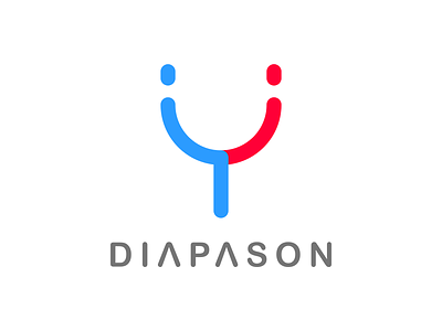 Diapason art blue design diapason logo red