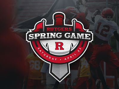 Rutgers Spring Game Logo badge big ten football rutgers sports typography