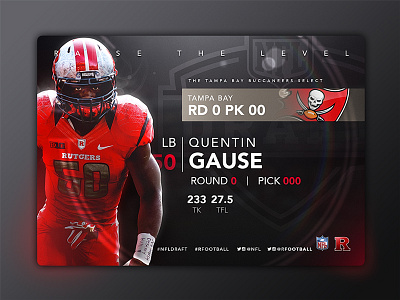 NFL Draft Template big ten college daily ui draft ncaa nfl rutgers social media sports template typography