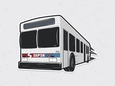 Septa Bus bus car city fast illustration liberty bell philadelphia philly septa vintage