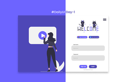 #DailyUI Day-1 app design graphic design landing page ui ux web ui