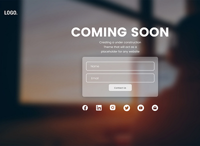 COMING SOON PAGE DESIGN app design graphic design icon landing page ui web ui website wordpress