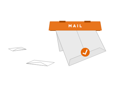 Simple Mail illustration mail mailbox tick