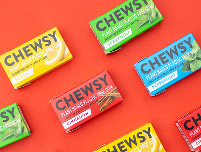 Chewsy Packaging chewing gum gum natural logo organic packaging plastic free