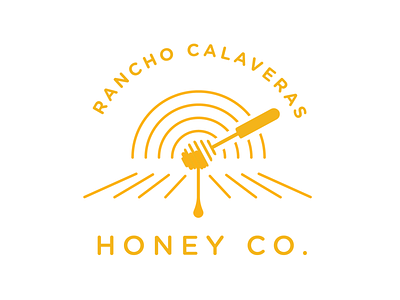 Honey Co Logo branding field food honey logo natural sunset