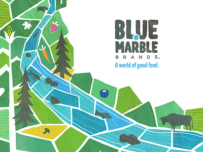 Blue Marble Brand Illustration blue marble brand illustration illustration landscape natural food nature organic river