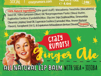 Ginger Ale Lip Balm branding collage diy doodles ginger ginger ale hand done lip balm natural organic packaging soda