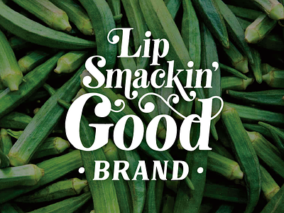 Lip Smacking Good branding logo okra southern southern food