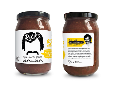 Rick's Salsa lone star state mustache packaging branding salsa texan texas