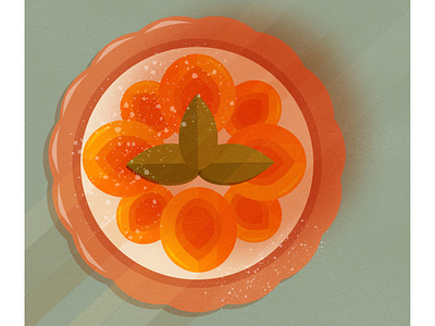 Apricot pie food illustration