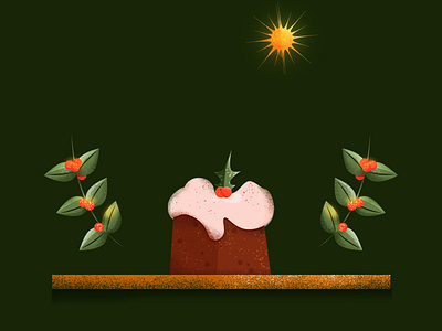 Pudding christmas food illustration