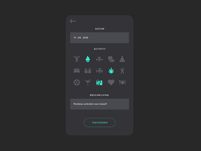 Activity Screen Examples Add activity screen for application ILOVEME by Agnieszka Zimolag on ...