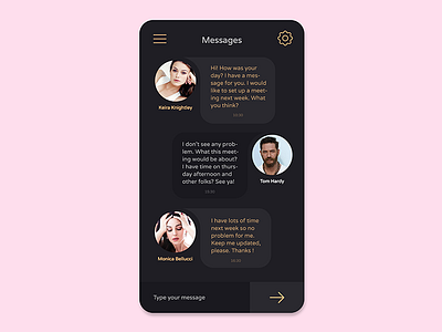 Chat screen for Social app for iOS