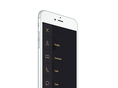 Side pop up menu for Social app for iOS app application flat ios iphone menu mobile mobileapp ui uidesign uix uxdesign