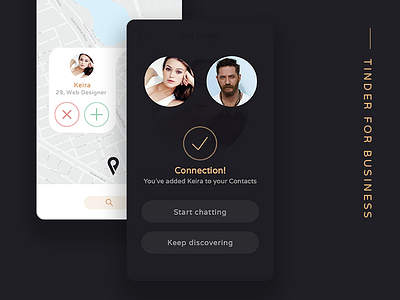 pull application - networkig without working application business mobile tinder ui ux