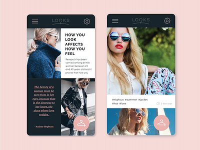 Looks - personal app shopper app fashion mobile shopping ui ux