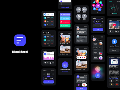Blockfeed - decentralized engagement and social network apple blockchain crypto decentralized engagement network social ui ux watch