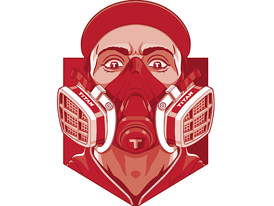 Titan Tool Illustration 2 gun illustration illustrator mask paint red respirator spray gun sprayer titan tool tools vector