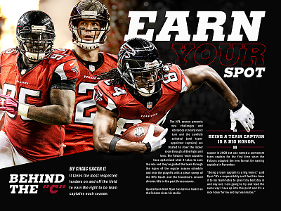 Atlanta Falcons Gameday Spread atlanta editorial espn falcons football magazine nfc nfl retouching typography