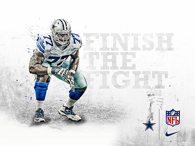 Dallas Cowboys Finish The Fight Tyron Smith cowboys dallas design football nfl nike retouching sports