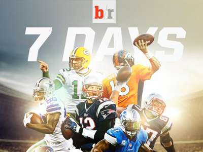 NFL "7 Days" Social Image aaron rodgers bleacher report dallas cowboys denver broncos detroit lions dez bryant football green bay packers gronk megatron new england patriots peyton manning